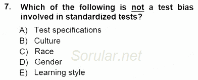Yabancı Dil Öğretiminde Ölçme Ve Değerlendirme 1 2012 - 2013 Dönem Sonu Sınavı 7.Soru