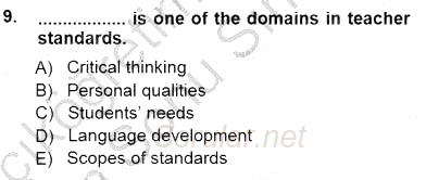 Yabancı Dil Öğretiminde Ölçme Ve Değerlendirme 1 2012 - 2013 Dönem Sonu Sınavı 9.Soru