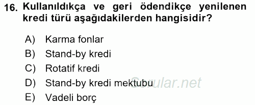 Uluslararası İşletmecilik 2017 - 2018 Dönem Sonu Sınavı 16.Soru