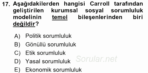 Uluslararası İşletmecilik 2017 - 2018 Dönem Sonu Sınavı 17.Soru