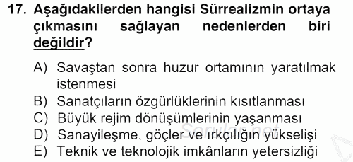 Batı Edebiyatında Akımlar 2 2012 - 2013 Ara Sınavı 17.Soru