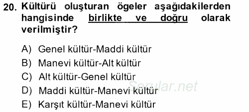 Etkili İletişim Teknikleri 2013 - 2014 Dönem Sonu Sınavı 20.Soru