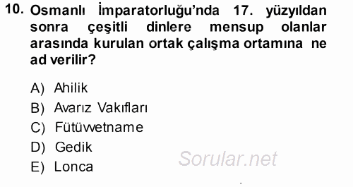 Çalışma İlişkileri 2014 - 2015 Ara Sınavı 10.Soru