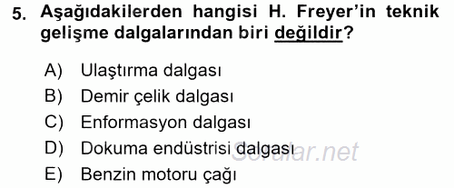 Endüstri Sosyolojisi 2015 - 2016 Ara Sınavı 5.Soru