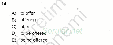 Pedagojik Gramer 1 2015 - 2016 Ara Sınavı 14.Soru