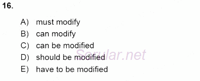 Pedagojik Gramer 1 2015 - 2016 Ara Sınavı 16.Soru