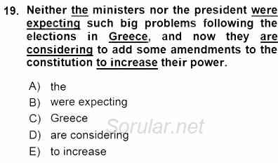 Pedagojik Gramer 1 2015 - 2016 Ara Sınavı 19.Soru