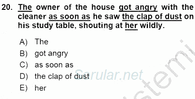 Pedagojik Gramer 1 2015 - 2016 Ara Sınavı 20.Soru