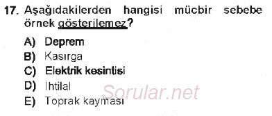 Memur Hukuku 2012 - 2013 Tek Ders Sınavı 17.Soru