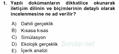 Uluslararası İlişkilerde Araştırma Yöntemleri 2016 - 2017 3 Ders Sınavı 1.Soru