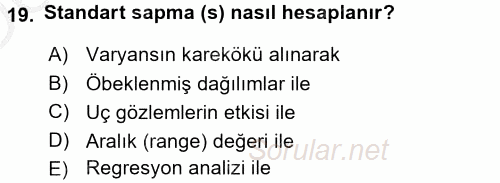 Uluslararası İlişkilerde Araştırma Yöntemleri 2016 - 2017 3 Ders Sınavı 19.Soru