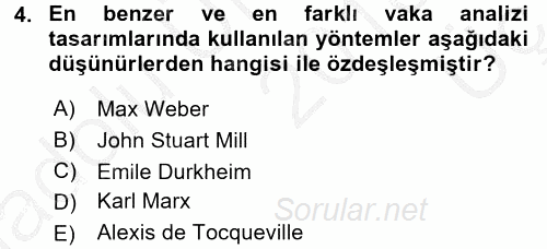 Uluslararası İlişkilerde Araştırma Yöntemleri 2016 - 2017 3 Ders Sınavı 4.Soru