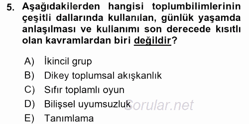 Uluslararası İlişkilerde Araştırma Yöntemleri 2016 - 2017 3 Ders Sınavı 5.Soru