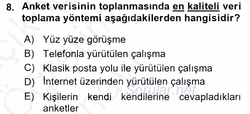 Uluslararası İlişkilerde Araştırma Yöntemleri 2016 - 2017 3 Ders Sınavı 8.Soru