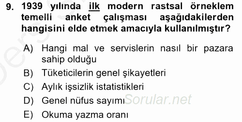 Uluslararası İlişkilerde Araştırma Yöntemleri 2016 - 2017 3 Ders Sınavı 9.Soru