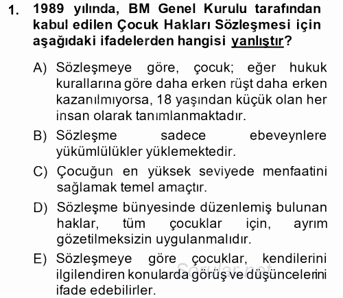 Temel İnsan Hakları Bilgisi 2 2014 - 2015 Ara Sınavı 1.Soru