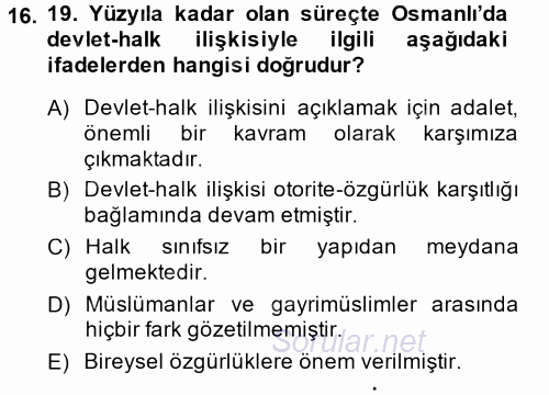 Temel İnsan Hakları Bilgisi 2 2014 - 2015 Ara Sınavı 16.Soru