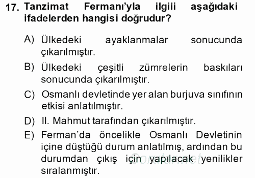 Temel İnsan Hakları Bilgisi 2 2014 - 2015 Ara Sınavı 17.Soru