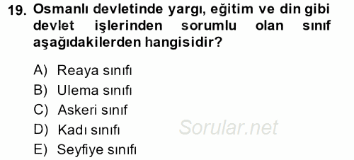 Temel İnsan Hakları Bilgisi 2 2014 - 2015 Ara Sınavı 19.Soru