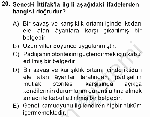 Temel İnsan Hakları Bilgisi 2 2014 - 2015 Ara Sınavı 20.Soru