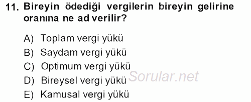 Türkiye Ekonomisi 2013 - 2014 Ara Sınavı 11.Soru