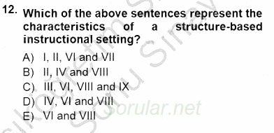 Dil Edinimi 2012 - 2013 Dönem Sonu Sınavı 12.Soru
