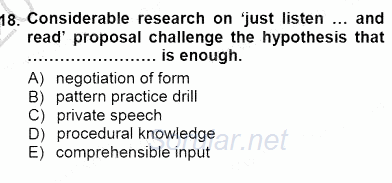 Dil Edinimi 2012 - 2013 Dönem Sonu Sınavı 18.Soru