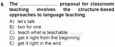 Dil Edinimi 2012 - 2013 Dönem Sonu Sınavı 8.Soru