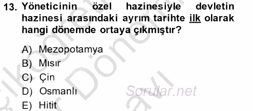 Ekonominin Güncel Sorunları 2014 - 2015 Dönem Sonu Sınavı 13.Soru