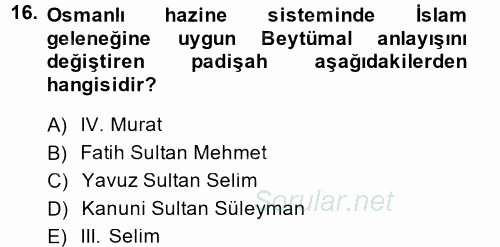 Ekonominin Güncel Sorunları 2014 - 2015 Dönem Sonu Sınavı 16.Soru