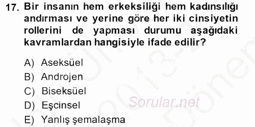 Sosyal Psikoloji 2 2013 - 2014 Dönem Sonu Sınavı 17.Soru