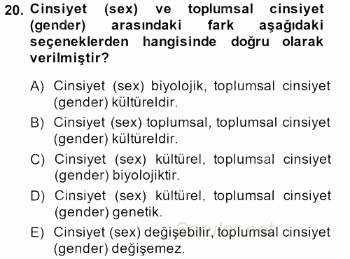 Sosyal Psikoloji 2 2013 - 2014 Dönem Sonu Sınavı 20.Soru