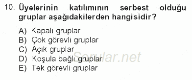 İletişim Bilgisi 2012 - 2013 Tek Ders Sınavı 10.Soru