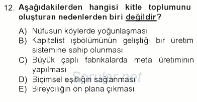 İletişim Bilgisi 2012 - 2013 Tek Ders Sınavı 12.Soru