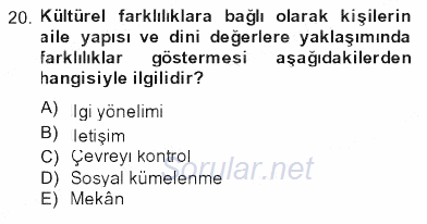 İletişim Bilgisi 2012 - 2013 Tek Ders Sınavı 20.Soru