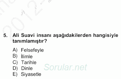 Tarih Felsefesi 2 2012 - 2013 Ara Sınavı 15.Soru