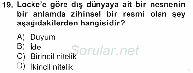 Tarih Felsefesi 2 2012 - 2013 Ara Sınavı 6.Soru