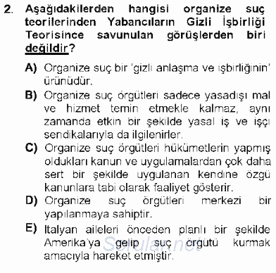 Kriminoloji 2012 - 2013 Dönem Sonu Sınavı 2.Soru