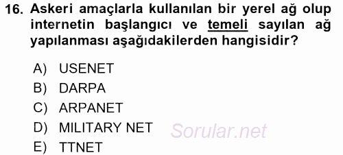 Uluslararası İletişim 2017 - 2018 Dönem Sonu Sınavı 16.Soru