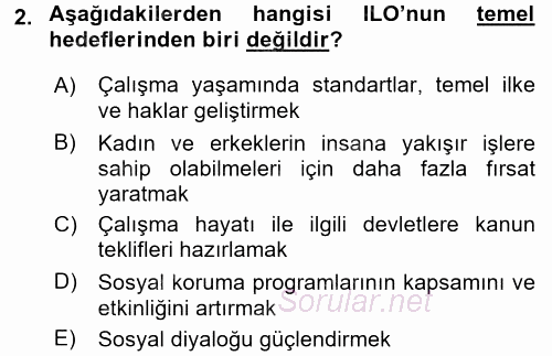 Çalışma Yaşamının Denetimi 2015 - 2016 Ara Sınavı 2.Soru