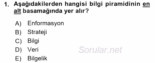 Temel Bilgi Teknolojileri 1 2016 - 2017 Ara Sınavı 1.Soru