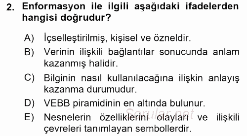 Temel Bilgi Teknolojileri 1 2016 - 2017 Ara Sınavı 2.Soru