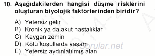 Temel Bakım Hizmetleri 2014 - 2015 Ara Sınavı 10.Soru