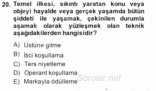 Temel Bakım Hizmetleri 2014 - 2015 Ara Sınavı 20.Soru