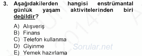 Temel Bakım Hizmetleri 2014 - 2015 Ara Sınavı 3.Soru