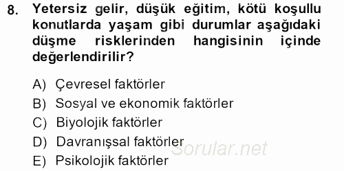 Temel Bakım Hizmetleri 2014 - 2015 Ara Sınavı 8.Soru