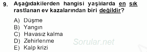 Temel Bakım Hizmetleri 2014 - 2015 Ara Sınavı 9.Soru