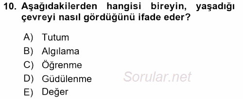 Tüketim Bilinci ve Bilinçli Tüketici 2016 - 2017 Ara Sınavı 10.Soru