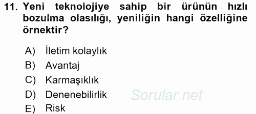 Tüketim Bilinci ve Bilinçli Tüketici 2016 - 2017 Ara Sınavı 11.Soru