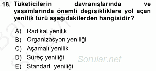 Tüketim Bilinci ve Bilinçli Tüketici 2016 - 2017 Ara Sınavı 18.Soru